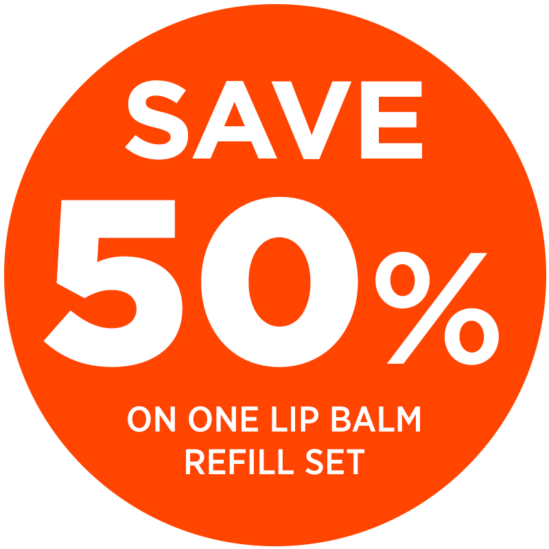Save 50% on one lip balm refill set